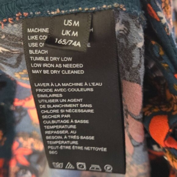 Free People Can't Take My Eyes Off Of You Floral Flare Pants 100% Viscose Size M - Picture 10 of 10